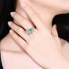 Sgarit Fine Jewelry Manufacturer 18K White Gold Emerald Cut Zambia 0.89Ct Natural Gemstone Green Emerald Ring Jewellery