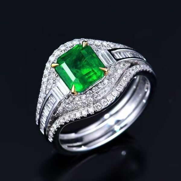 微信图片_202411230936003 Sgarit Fine Jewelry Manufacturer 18K White Gold Emerald Cut Zambia 1.66Ct Natural Gemstone Walton Green Emerald Ring Jewellery