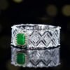 微信图片_202411230936191 Sgarit Fine Jewelry Manufacturer 18K White Gold Emerald Cut 0.7Ct Natural Gemstone Vivid Green Emerald Ring Jewellery