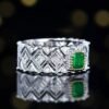 微信图片_202411230936192 Sgarit Fine Jewelry Manufacturer 18K White Gold Emerald Cut 0.7Ct Natural Gemstone Vivid Green Emerald Ring Jewellery