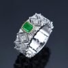微信图片_202411230936193 Sgarit Fine Jewelry Manufacturer 18K White Gold Emerald Cut 0.7Ct Natural Gemstone Vivid Green Emerald Ring Jewellery