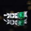 微信图片_202411230936342 Sgarit Fine Jewelry Manufacturer 18K White Gold Emerald Cut Vvg 1.15Ct Natural Gemstone Green Emerald Ring Jewellery