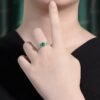 微信图片_202411230936352 Sgarit Fine Jewelry Manufacturer 18K White Gold Emerald Cut Vvg 1.15Ct Natural Gemstone Green Emerald Ring Jewellery