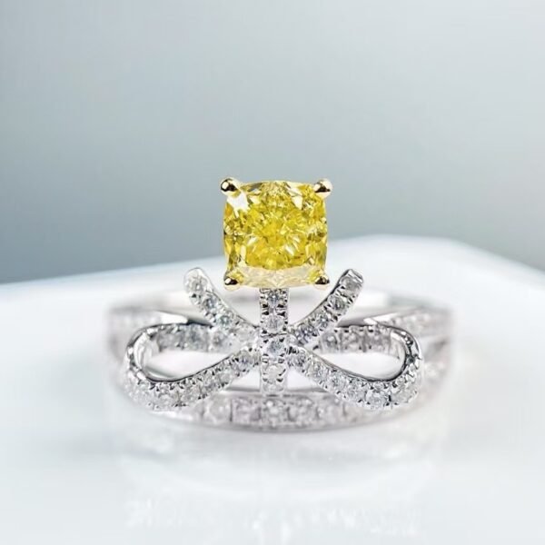 微信图片_20241123093647 Sgarit Fine Jewelry Manufacturer 18K Gold Cushion Cut Vvs2 0.73Ct Natural Fancy Yellow Diamond Ring Jewellery