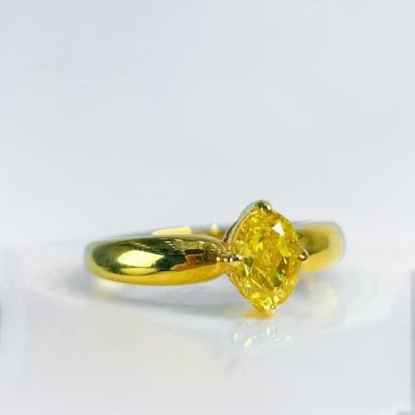 微信图片_202411230937311 Sgarit Fine Jewelry Manufacturer 18K Gold Oval Cut Si1 1Ct Natural Fancy Yellow Diamond Ring Jewellery