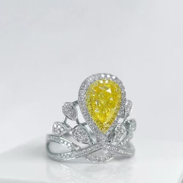 微信图片_20241123093803 Sgarit Fine Jewelry Manufacturer 18K White Gold Pear Cut Vs 1.16Ct Natural Fancy Yellow Diamond Ring Jewellery