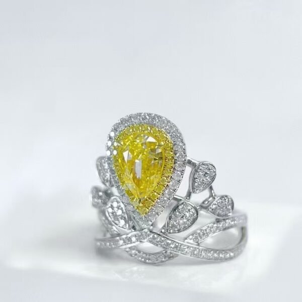 微信图片_202411230938031 Sgarit Fine Jewelry Manufacturer 18K White Gold Pear Cut Vs 1.16Ct Natural Fancy Yellow Diamond Ring Jewellery