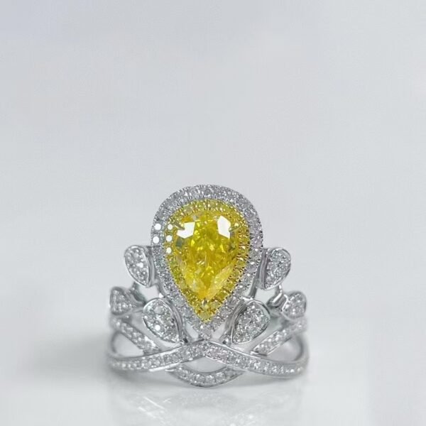 微信图片_20241123093804 Sgarit Fine Jewelry Manufacturer 18K White Gold Pear Cut Vs 1.16Ct Natural Fancy Yellow Diamond Ring Jewellery