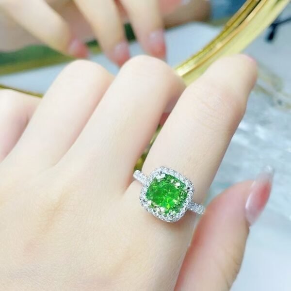 微信图片_202411230938273 Sgarit Fine Jewelry Manufacturer 18K White Gold Cushion Cut Si1 3.66Ct Natural Fancy Green Diamond Ring Jewellery