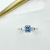 Sgarit Fine Jewelry Manufacturer 18K White Gold Emerald Cut Vvsl 0.56Ct Natural Faint Blue Diamond Ring Jewellery