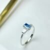 Sgarit Fine Jewelry Manufacturer 18K White Gold Emerald Cut Vvsl 0.56Ct Natural Faint Blue Diamond Ring Jewellery