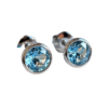 1 (1) 925 silver 8mm black spinel citrine amethyst sky blue topaz natural crystal stud earrings