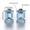 Sgarit 925 silver 6×8mm emerald cutting natural gemstone sky blue topaz stud earrings