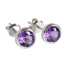 1 (2) 925 silver 8mm black spinel citrine amethyst sky blue topaz natural crystal stud earrings