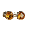 1 (4) 925 silver 8mm black spinel citrine amethyst sky blue topaz natural crystal stud earrings
