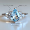 Sgarit Fashion Jewellery 925 Silver Crystal Ring Jewelry Pear Cut Sky Blue Topaz 10X7mm 2ct Natural Gemstone Ring For Women Gift