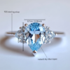 Sgarit Fine Jewelry 925 Sterling Silver Pear Cut Natural Gemstone Crystal Sky Blue Topaz Ring Jewellery for Women Gift
