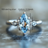 Sgarit Fine Jewelry 925 Silver Marquise Cut 6.5*13mm Natural Gemstone Sky Blue Topaz Ring for Women Gift