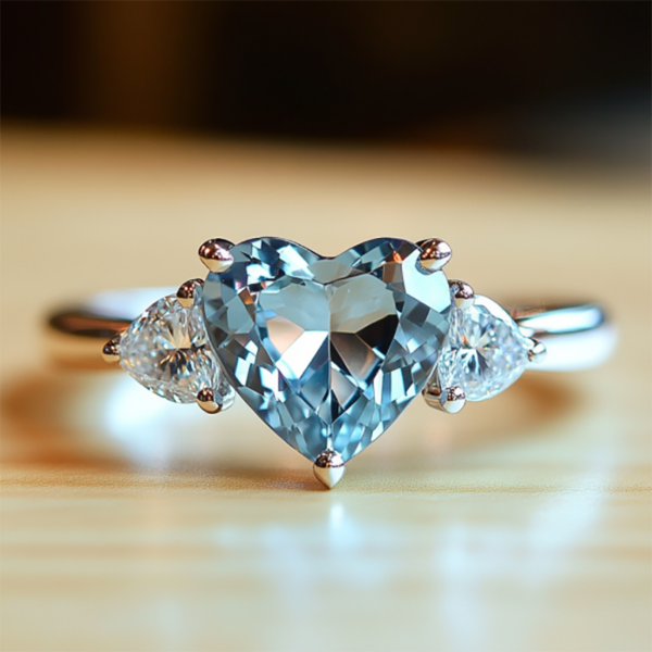 800 Sgarit Jewelry 925 Silver Gemstone Ring 8.5mm 2.5ct Sky Blue Topaz Natural Gemstone Crystal Ring for Women