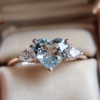 800b Sgarit Jewelry 925 Silver Gemstone Ring 8.5mm 2.5ct Sky Blue Topaz Natural Gemstone Crystal Ring for Women