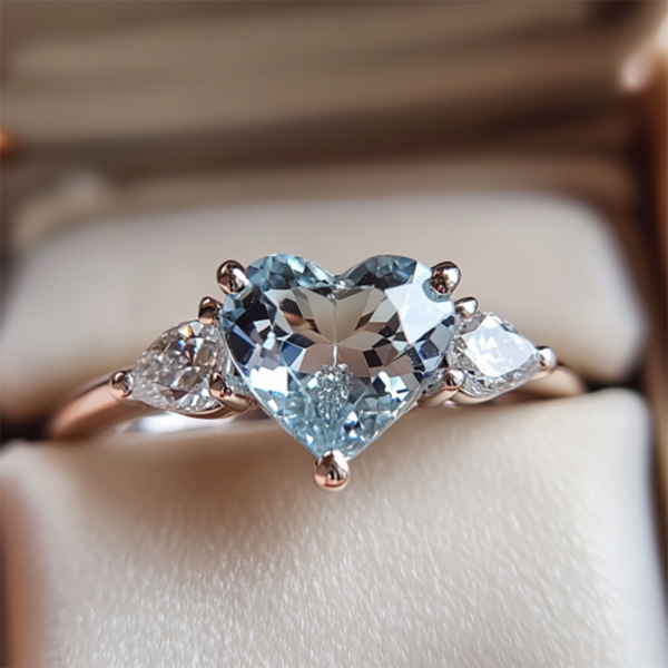 800b Sgarit Jewelry 925 Silver Gemstone Ring 8.5mm 2.5ct Sky Blue Topaz Natural Gemstone Crystal Ring for Women