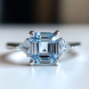 800主图 Sgarit Fine Jewelry 925 Silver Gemstone Jewellery 8mm Asscher Cut Sky Blue Topaz Crystal Ring for Women