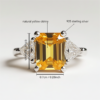 SGARIT Fashion Jewelry 925 Sterling Silver Topaz Ring 3CT Natural Sky Blue Topaz Yellow Citrine Amethyst Gemstone Crystal Rings