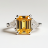 SGARIT Fashion Jewelry 925 Sterling Silver Topaz Ring 3CT Natural Sky Blue Topaz Yellow Citrine Amethyst Gemstone Crystal Rings