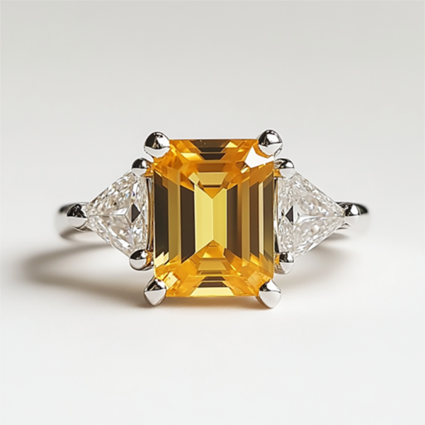 SGARIT Fashion Jewelry 925 Sterling Silver Topaz Ring 3CT Natural Sky Blue Topaz Yellow Citrine Amethyst Gemstone Crystal Rings