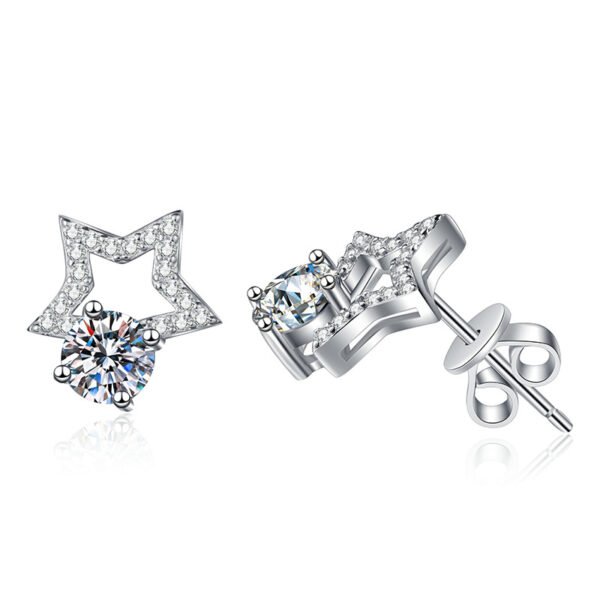 O1CN01Bj0K6x2Br8KfTRAAC_!!2212409298391-0-cib Sgarit Fashion Jewelry S925 Sterling Silver Round Brilliant Cut 1Ct Moissanite Star Earrings Classic Jewellery