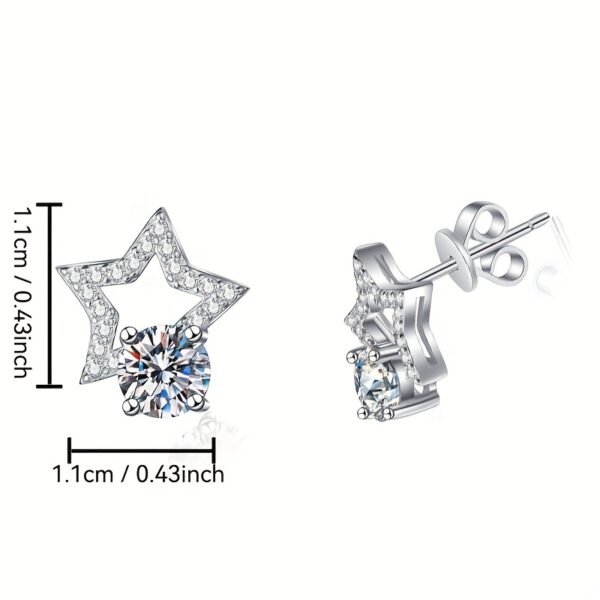 a5a3c051-f3e2-4961-a0d4-fbbdc846da91 Sgarit Fashion Jewelry S925 Sterling Silver Round Brilliant Cut 1Ct Moissanite Star Earrings Classic Jewellery
