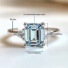 尺寸图 Sgarit 925 Silvery 3Ct Natural Sky Blue Topaz Crystal Ring Jewelry
