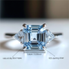Sgarit Natural Gemstone Crystal 925 Silver Jewelry Ring Main Stone Asscher Cut 8mm Sky Blue Topaz Yellow Citrine Crystal Ring