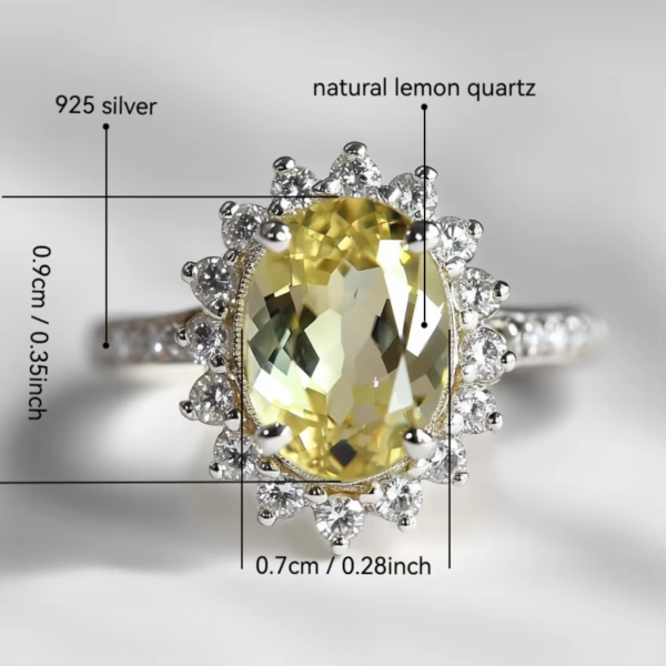 微信图片_20250415152505 925 Sterling Silver Jewelry White Gold Plated Oval Cut 7x9mm Yellow Lemon Quartz Natural Crystal Ring Jewellery for Women