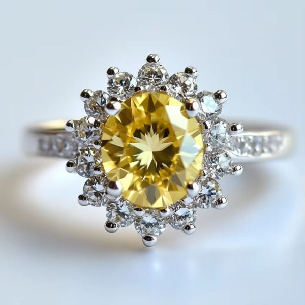 微信图片_202504151525053 925 Sterling Silver Jewelry White Gold Plated Oval Cut 7x9mm Yellow Lemon Quartz Natural Crystal Ring Jewellery for Women