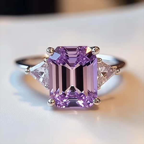 SGARIT Fashion Jewelry 925 Sterling Silver Topaz Ring 3CT Natural Sky Blue Topaz Yellow Citrine Amethyst Gemstone Crystal Rings