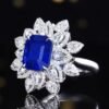 SGRAIT PT950 Ring Luxury 18k Gold Diamond Jewellery Ring 4.87ct Royal Blue Sapphire 209 1.035ct Diamonds Jewelry Ring