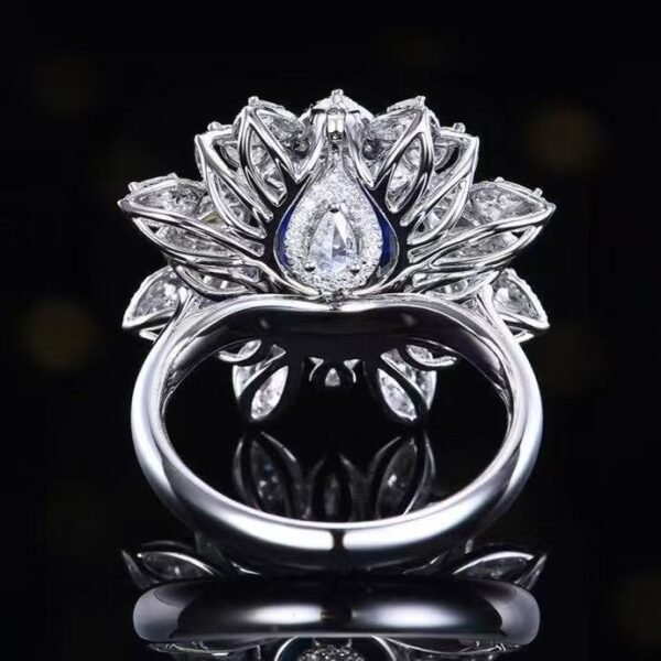 SGRAIT PT950 Ring Luxury 18k Gold Diamond Jewellery Ring 4.87ct Royal Blue Sapphire 209 1.035ct Diamonds Jewelry Ring