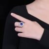 SGRAIT PT950 Ring Luxury 18k Gold Diamond Jewellery Ring 4.87ct Royal Blue Sapphire 209 1.035ct Diamonds Jewelry Ring