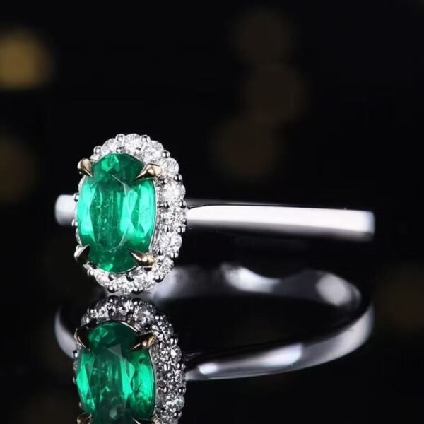 微信图片_20250424145545 SGRAIT Luxury 18k Gold Diamond Jewellery Ring 0.76ct Natural Emerald Ring With 16 0.16ct Diamonds Jewelry PT950 Ring