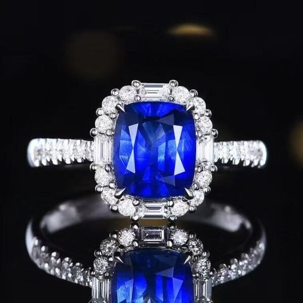 微信图片_20250424153340 SGRAIT PT950 Ring Luxury 18k Gold Diamond Jewellery Ring 2.09ct Natural Blue Sapphire Ring 30 0.376ct Diamonds Jewelry