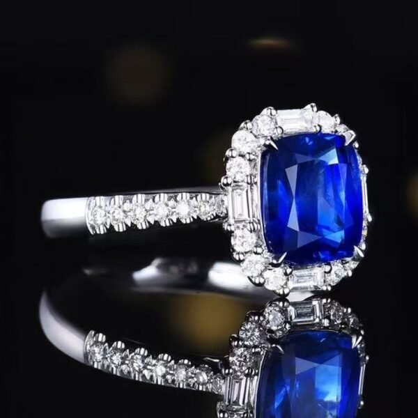 微信图片_20250424153445 SGRAIT PT950 Ring Luxury 18k Gold Diamond Jewellery Ring 2.09ct Natural Blue Sapphire Ring 30 0.376ct Diamonds Jewelry