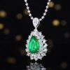 SGARIT Exquisite 18k Gold Jewelry 1.85ct Natural Emerald Pendant With 10 0.04ct Diamonds 33 1.243ct While SapphireJewellery