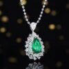 SGARIT Exquisite 18k Gold Jewelry 1.85ct Natural Emerald Pendant With 10 0.04ct Diamonds 33 1.243ct While SapphireJewellery