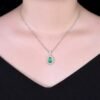 SGARIT Exquisite 18k Gold Jewelry 1.85ct Natural Emerald Pendant With 10 0.04ct Diamonds 33 1.243ct While SapphireJewellery