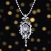 SGARIT Exquisite 18k Gold Jewelry 2.03ct Natural Royal Blue Sapphire Pendant With 96 0.518ct Diamond Jewellery