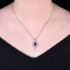 SGARIT Exquisite 18k Gold Jewelry 2.03ct Natural Royal Blue Sapphire Pendant With 96 0.518ct Diamond Jewellery