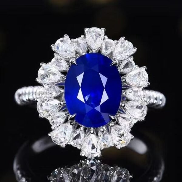 微信图片_20250424163301 SGRAIT PT950 Ring Luxury 18k Gold Diamond Jewellery Ring 3.1ct Natural Royal Blue Sapphire 43 0.977ct Diamonds Jewelry