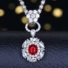 SGRAIT Luxury 18k Gold Diamond Jewellery Ring Oval Cut 1.06ct Unheated Natural Pigeon Blood Red Ruby Ring with Diamonds Jewelry