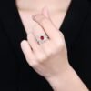 SGRAIT Luxury 18k Gold Diamond Jewellery Ring Oval Cut 1.06ct Unheated Natural Pigeon Blood Red Ruby Ring with Diamonds Jewelry